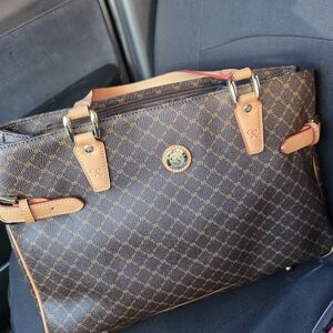 Rioni Brown and Tan Patterned Shoulder Bag
